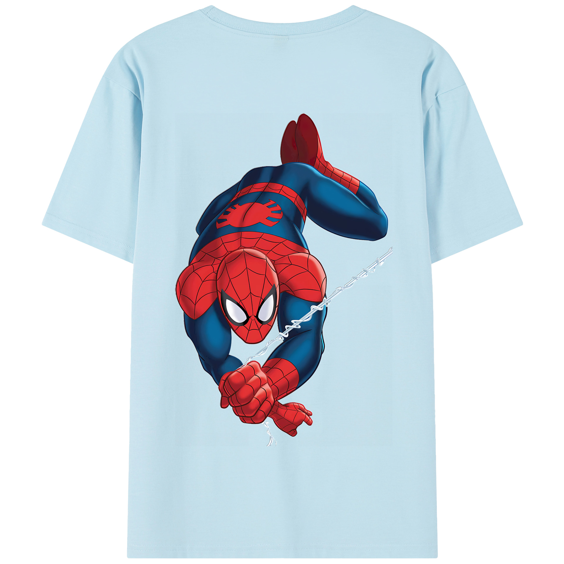 （画像用） Spider Man スパイダーマン 綿100％半袖Tシャツ（背面プリント）